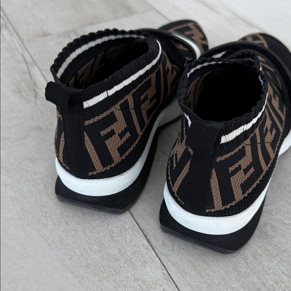 Fendi Black and Brown Love Sneakers - Picture 5 of 8